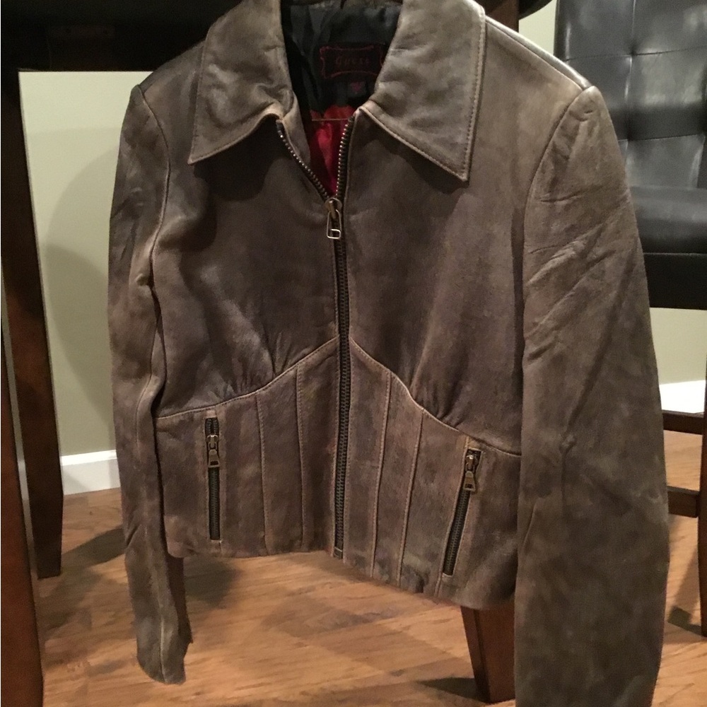 Guess like new genuine leather jacket